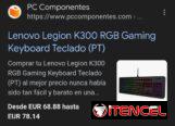 Keyboard gaming Lenovo Legión K300 RGB