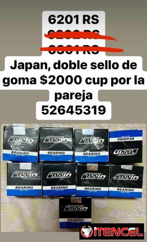 6201 RS Rodamientos Japan doble sello de goma ! 6201 RS En su nylon sellados y en su caja !