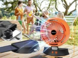 Ventilador Solar Portátil EVERIZ – Batería 10000mAh – 4 Velocidades – LED
