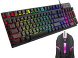 Teclado y ratón mecánico retroiluminado de 104 teclas