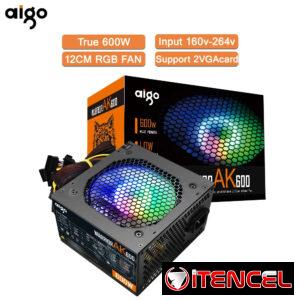 Fuente Aigo AK 600W RGB Silenciosa
