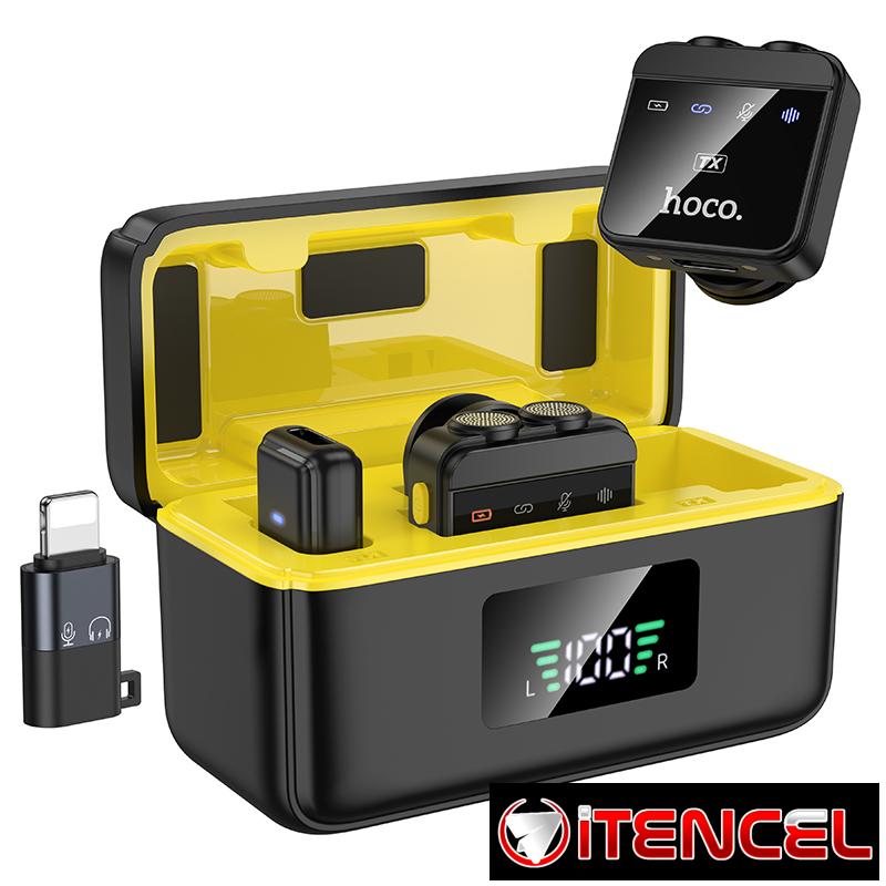 Hoco – L17 Micrófono Lavalier Inalámbrico Digital de Doble Micrófono (iPhone/Android)