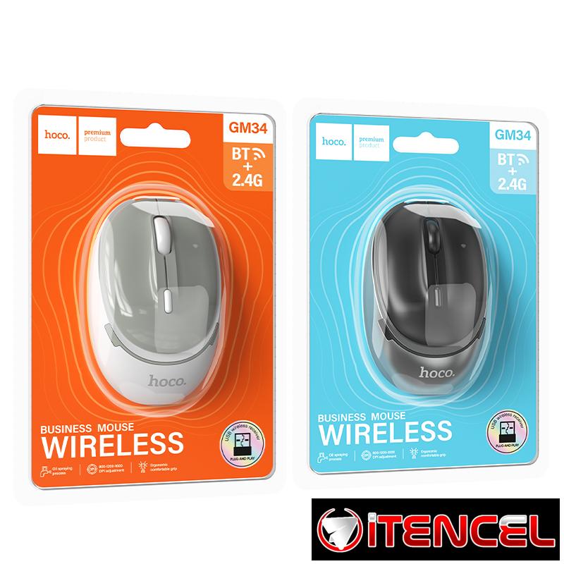 Hoco – Mouse Inalámbrico GM34 🖱️ Dual Mode 2.4G + Bluetooth
