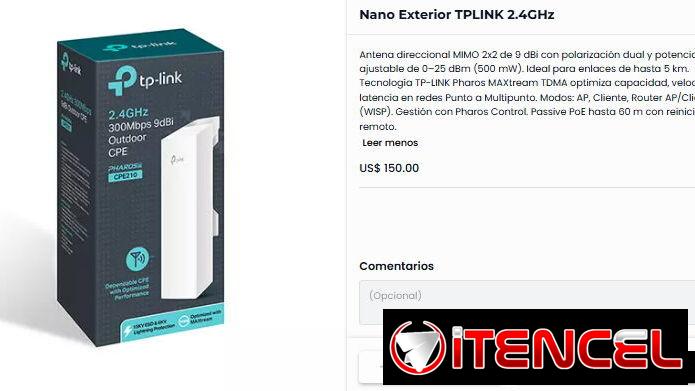 Nano Exterior TPLINK 2.4GHz NUEVO SELLADO
