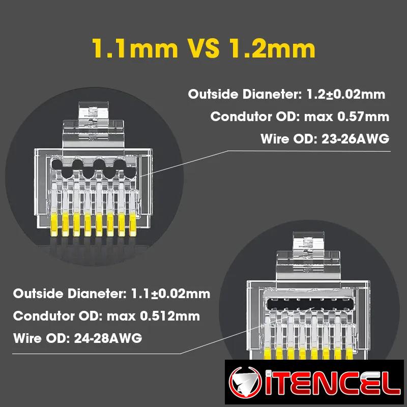 50 Puntas de red RJ45 Metalicas Cat6 – Passthrough Blindados