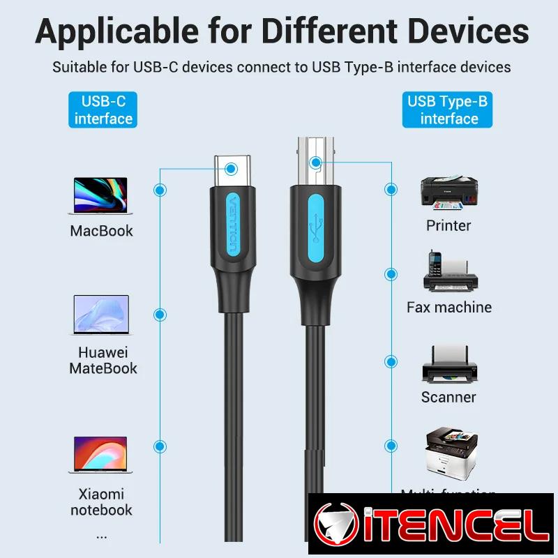 Cable Vention USB-C a USB B