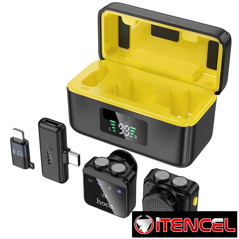 Hoco – L17 Micrófono Lavalier Inalámbrico Digital de Doble Micrófono (iPhone/Android)