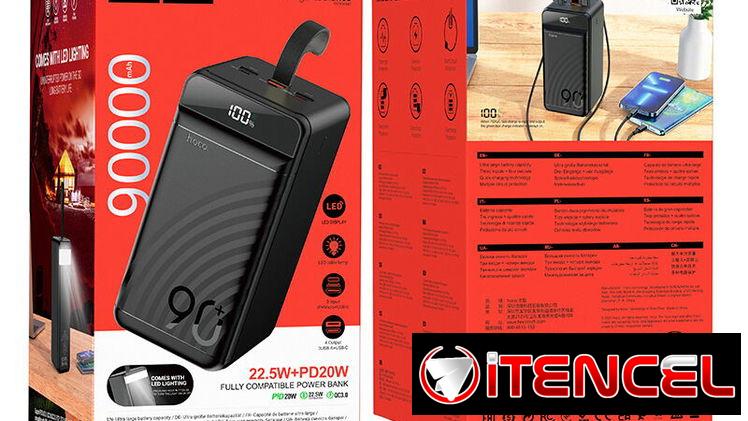Hoco – Power Bank J123D 90000mAh 🔋 con Pantalla Digital | Carga Rápida 22.5W