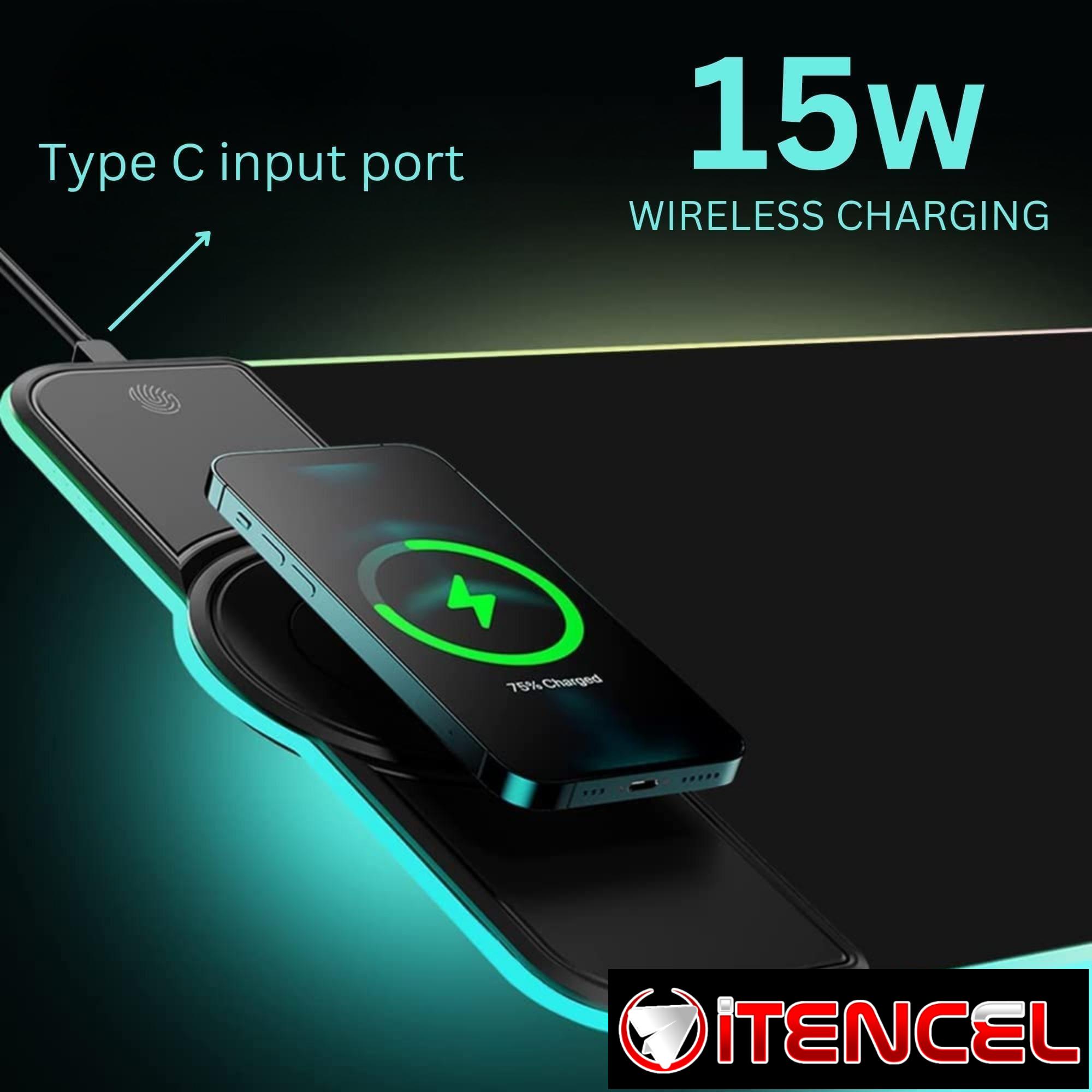 Mousepad de Mouse RGB con Carga Inalámbrica