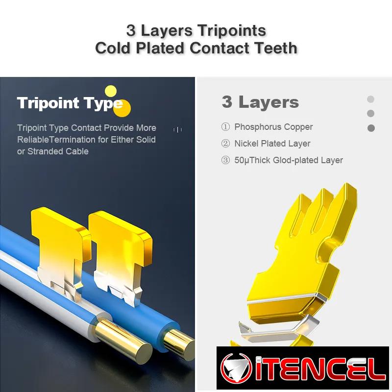 50 Puntas de red RJ45 Metalicas Cat6 – Passthrough Blindados