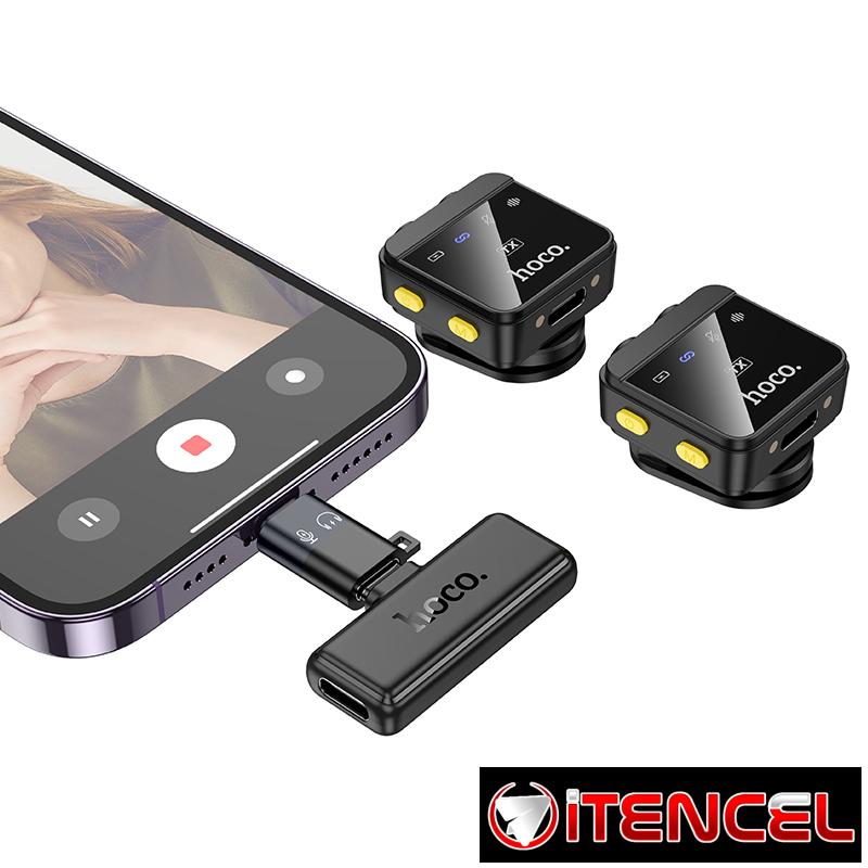 Hoco – L17 Micrófono Lavalier Inalámbrico Digital de Doble Micrófono (iPhone/Android)