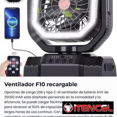 Ventilador F10 RECARGABE , nuevo selado en caja . NO PASES CALOR EN EL APAGON
