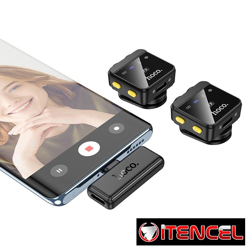 Hoco – L17 Micrófono Lavalier Inalámbrico Digital de Doble Micrófono (iPhone/Android)