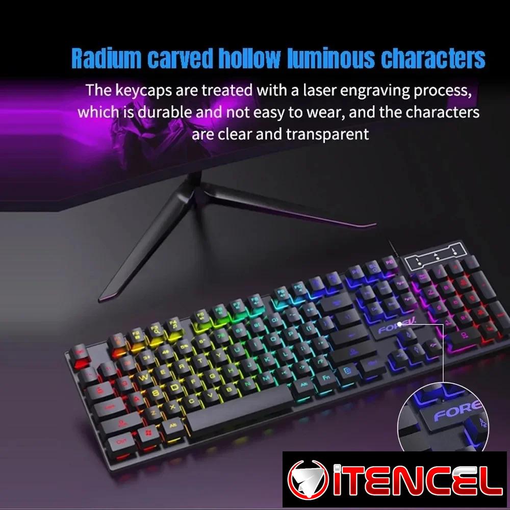 Teclado y ratón mecánico retroiluminado de 104 teclas