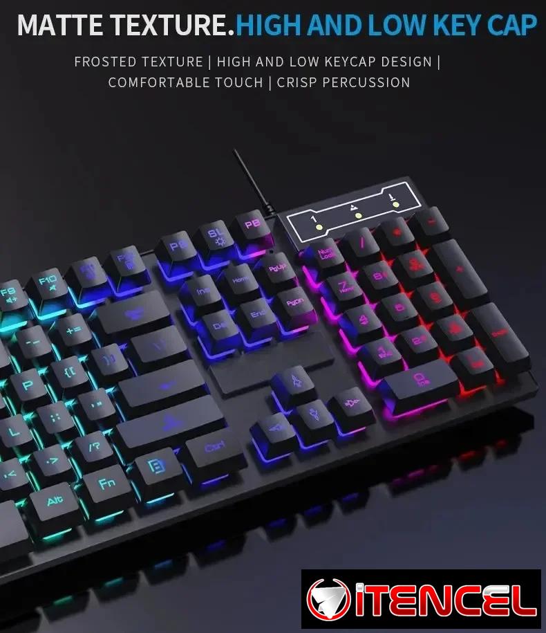 Teclado y ratón mecánico retroiluminado de 104 teclas