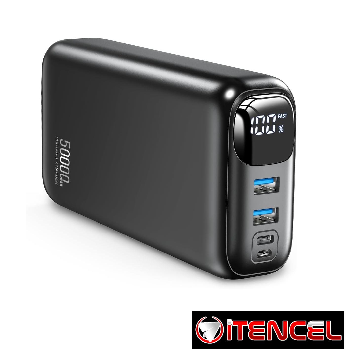 Cargador portátil de 50000 mAh, batería externa de carga rápida de 22.5 W, pantalla LED