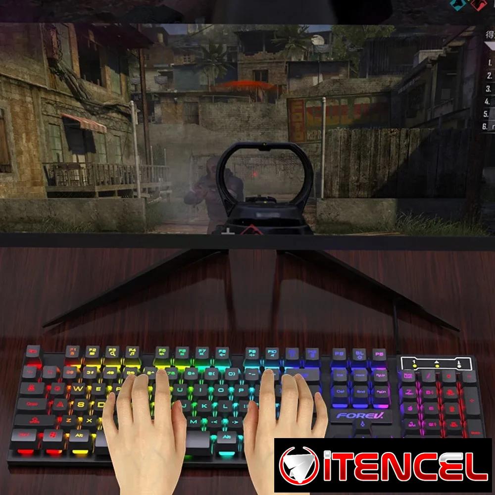 Teclado y ratón mecánico retroiluminado de 104 teclas