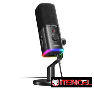 MAONO PD100X Micrófono dinámico Gaming: Micrófono dinámico USB XLR para computadora con micrófono de PC RGB Software-RGB