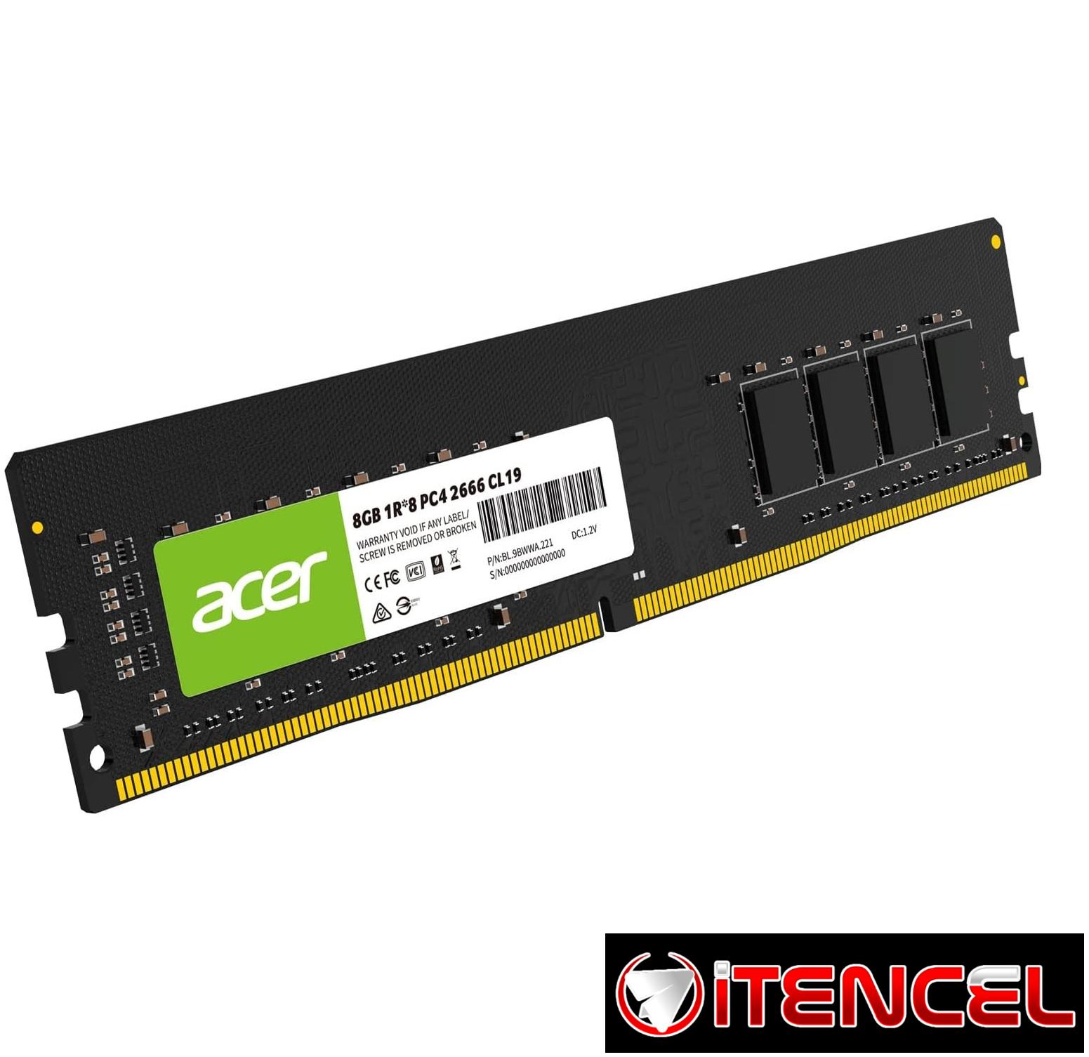 RAM ACER para PC – UD100 8GB 2666 MHz DDR4 CL19 1.2V