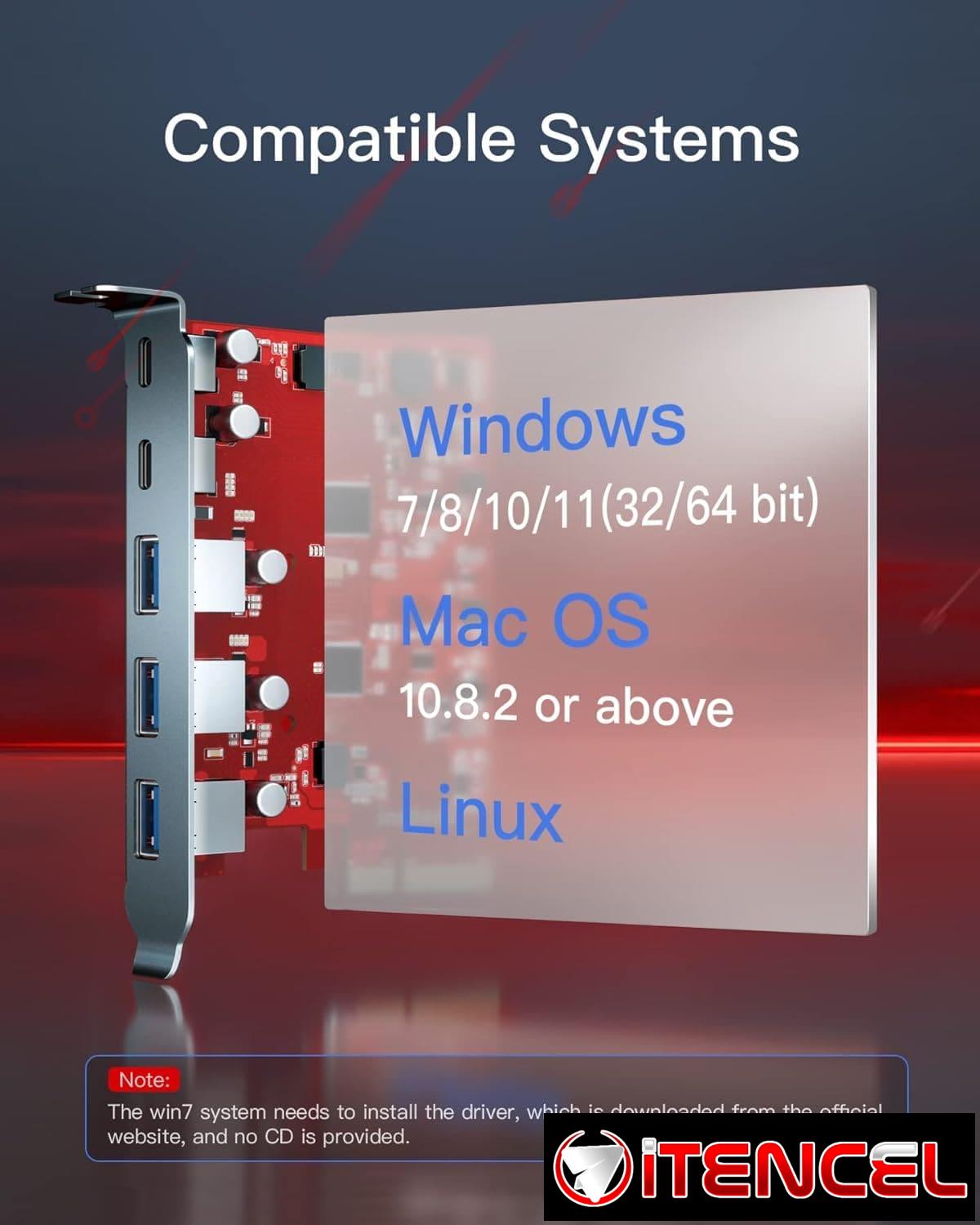 Tarjeta Inateck PCIe U21 – 20 Gbps