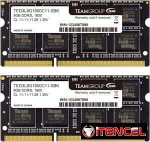 RAM DDR3 TEAMGROUP 16GB (2×8) para Laptop