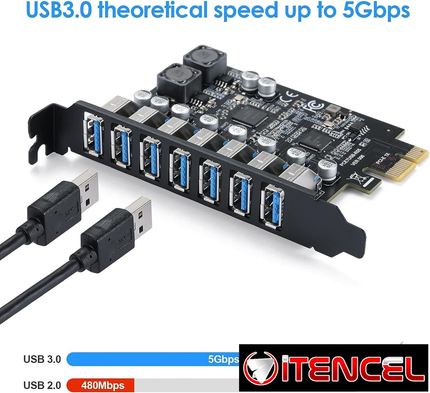 Expansión 7 Puertos USB – PCI Express