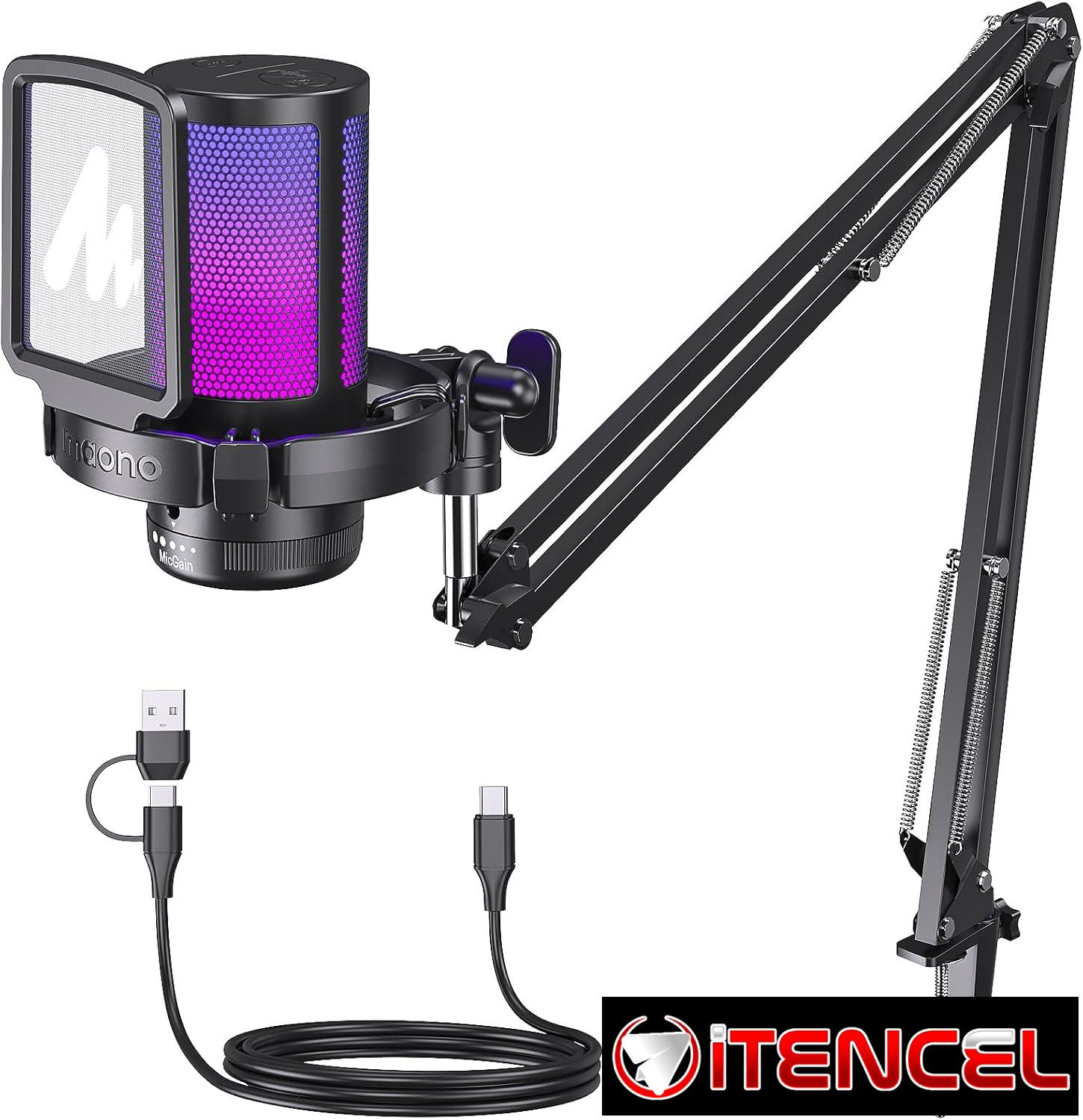 MAONO DGM20S Micrófono USB con condensador y cancelación de ruido