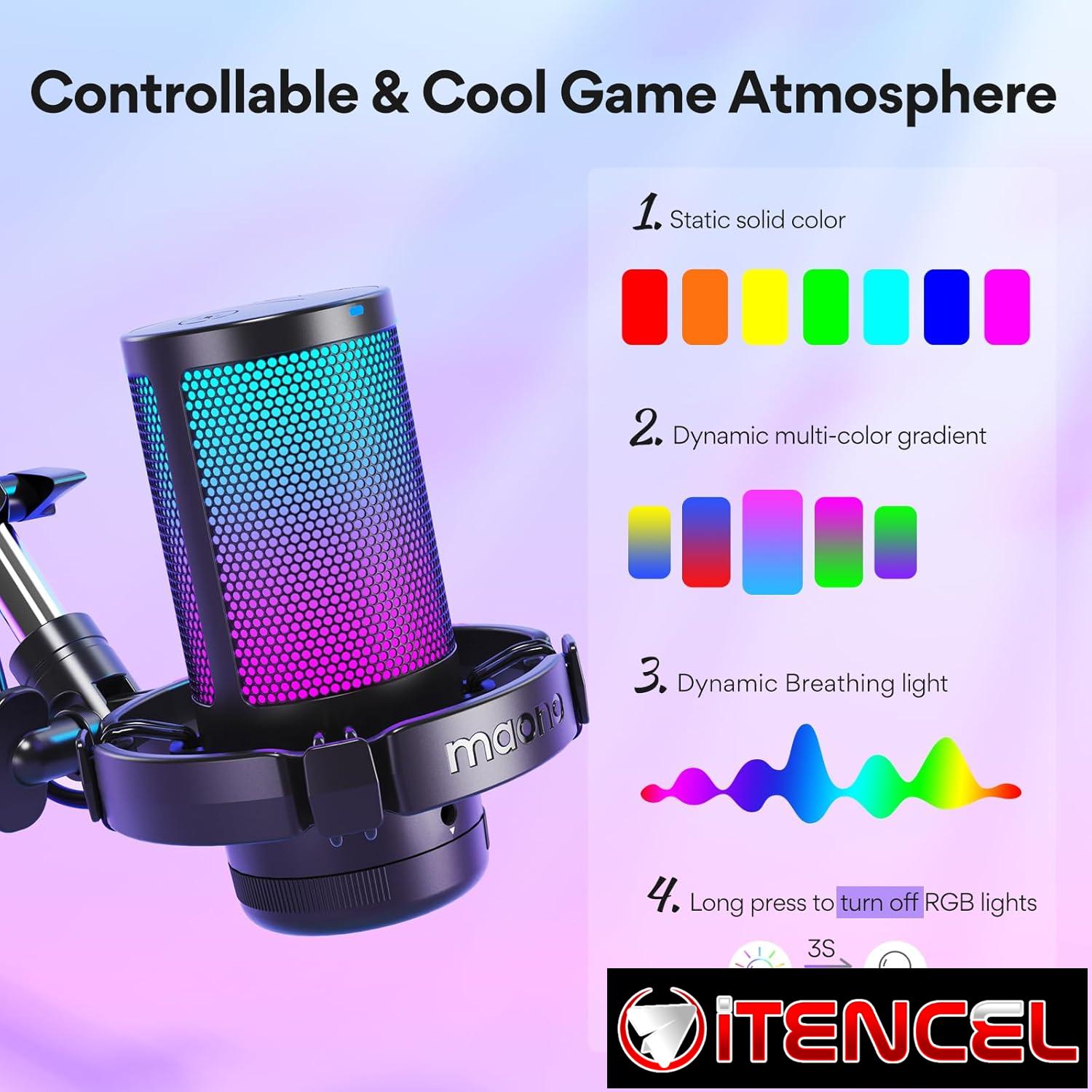 MAONO DGM20S Micrófono USB con condensador y cancelación de ruido