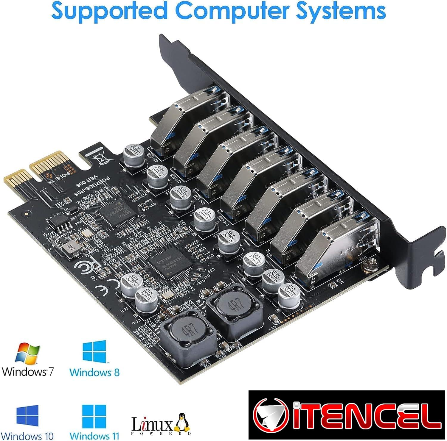 Expansión 7 Puertos USB – PCI Express