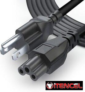 Cable de alimentación universal 3 clavijas 5 pies 125V para portátiles y dispositivos NEMA 5-15P a C5