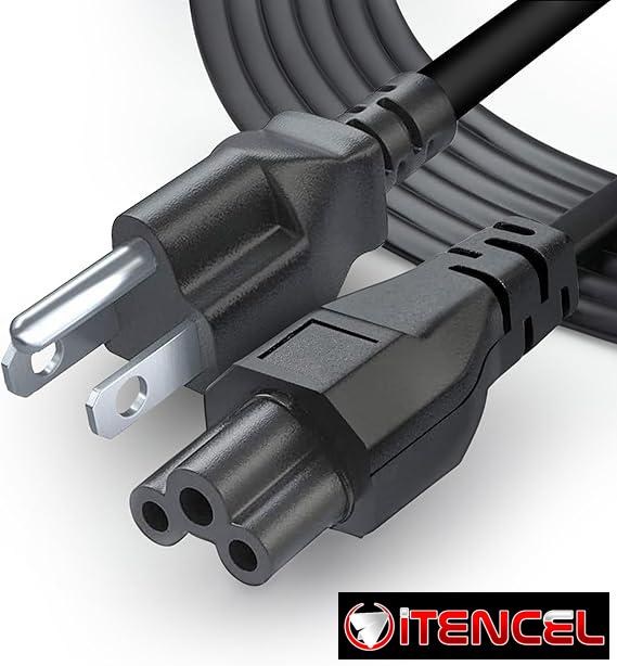 Cable de alimentación universal 3 clavijas 5 pies 125V para portátiles y dispositivos NEMA 5-15P a C5