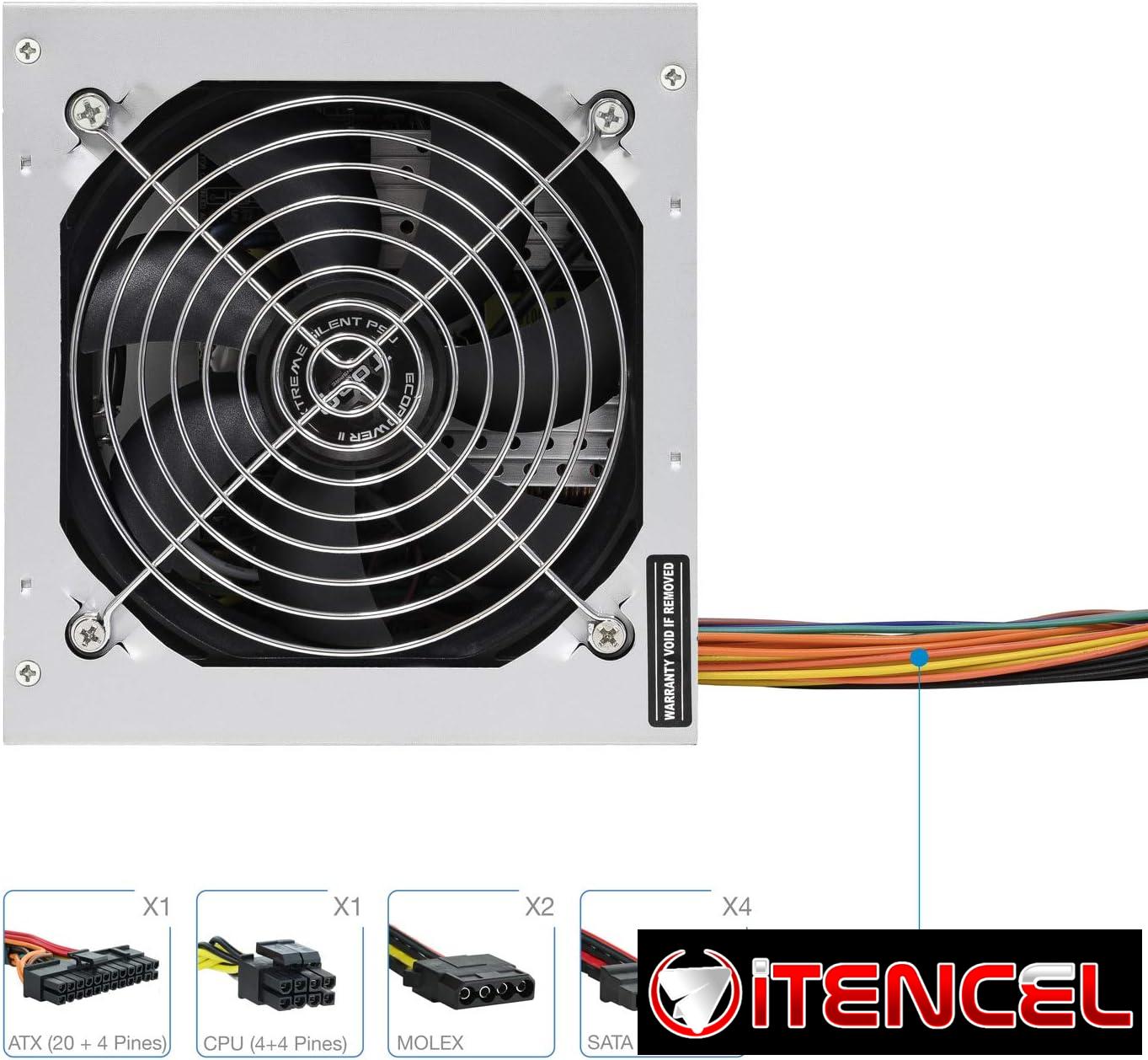 Fuente de alimentación 500W TOOQ Modelo: ATX TQEP-500S-INT
