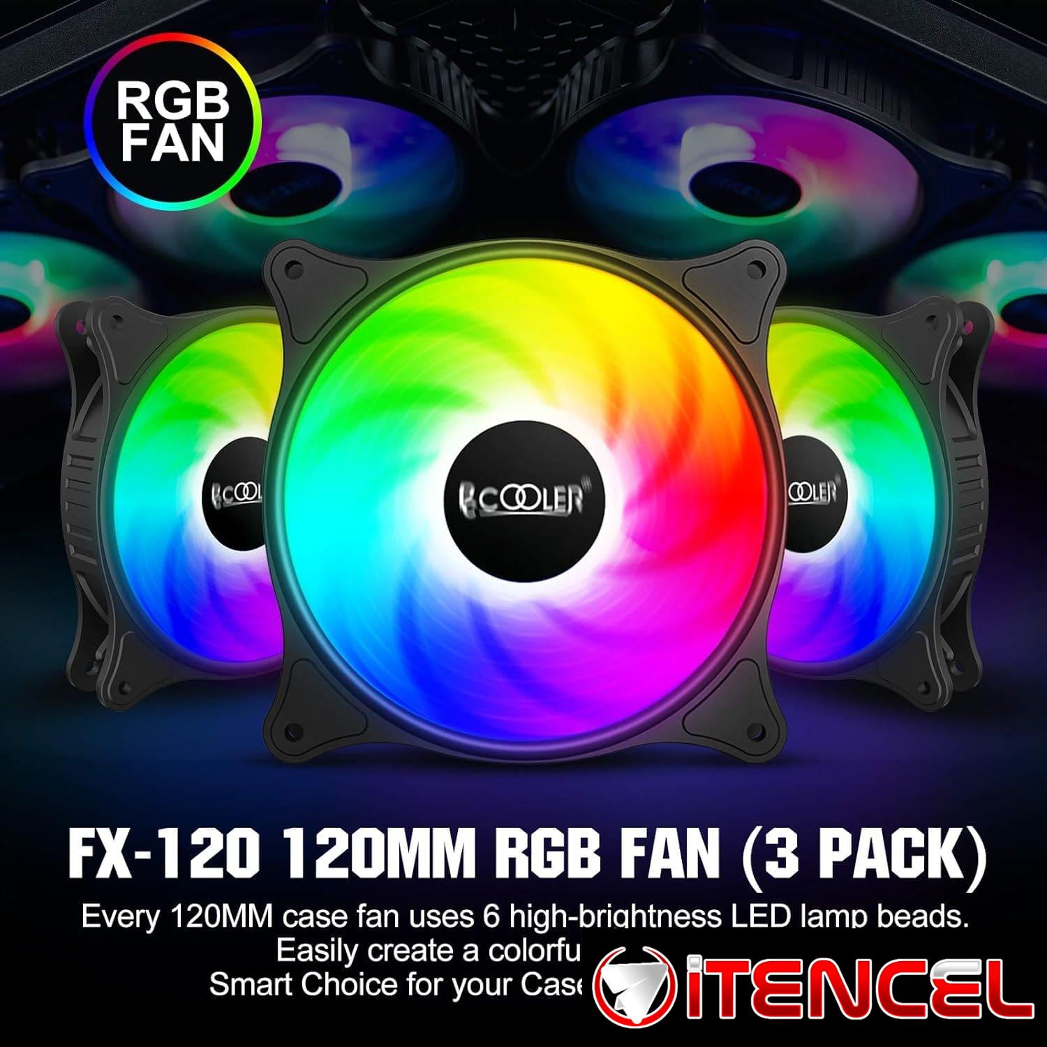 Ventiladores PCCOOLER FX120 (Paqt de 3)