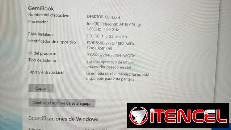 Laptop Chuwi pantalla Cristal 2k, 12gb ram /256gb M2