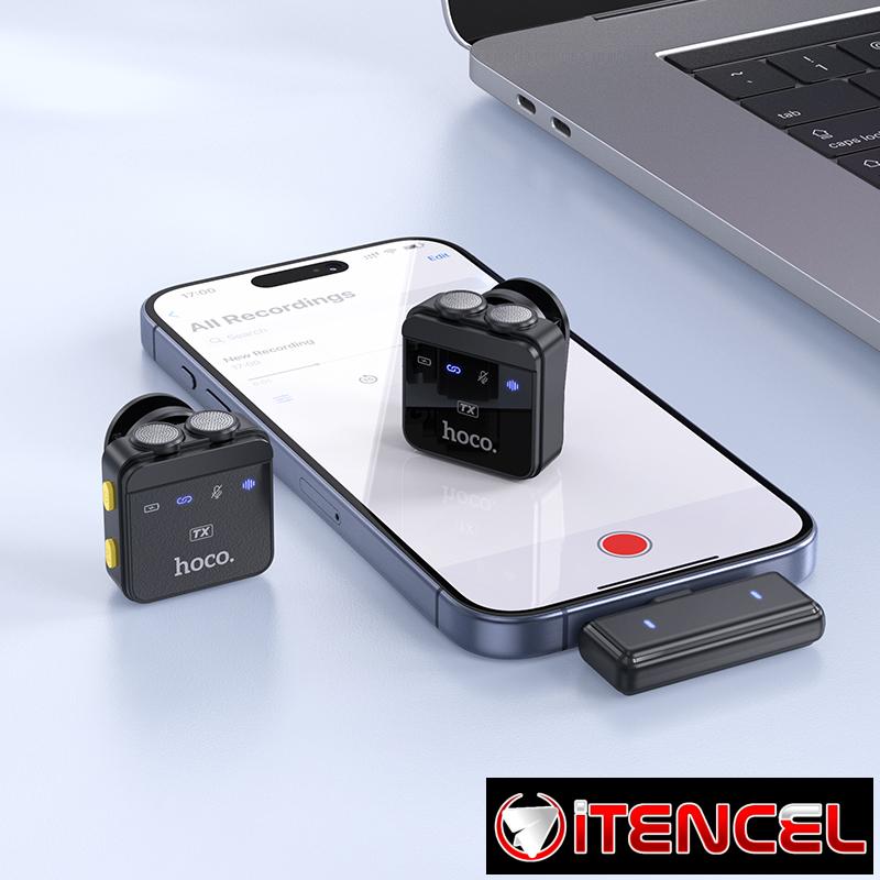 Hoco – L17 Micrófono Lavalier Inalámbrico Digital de Doble Micrófono (iPhone/Android)