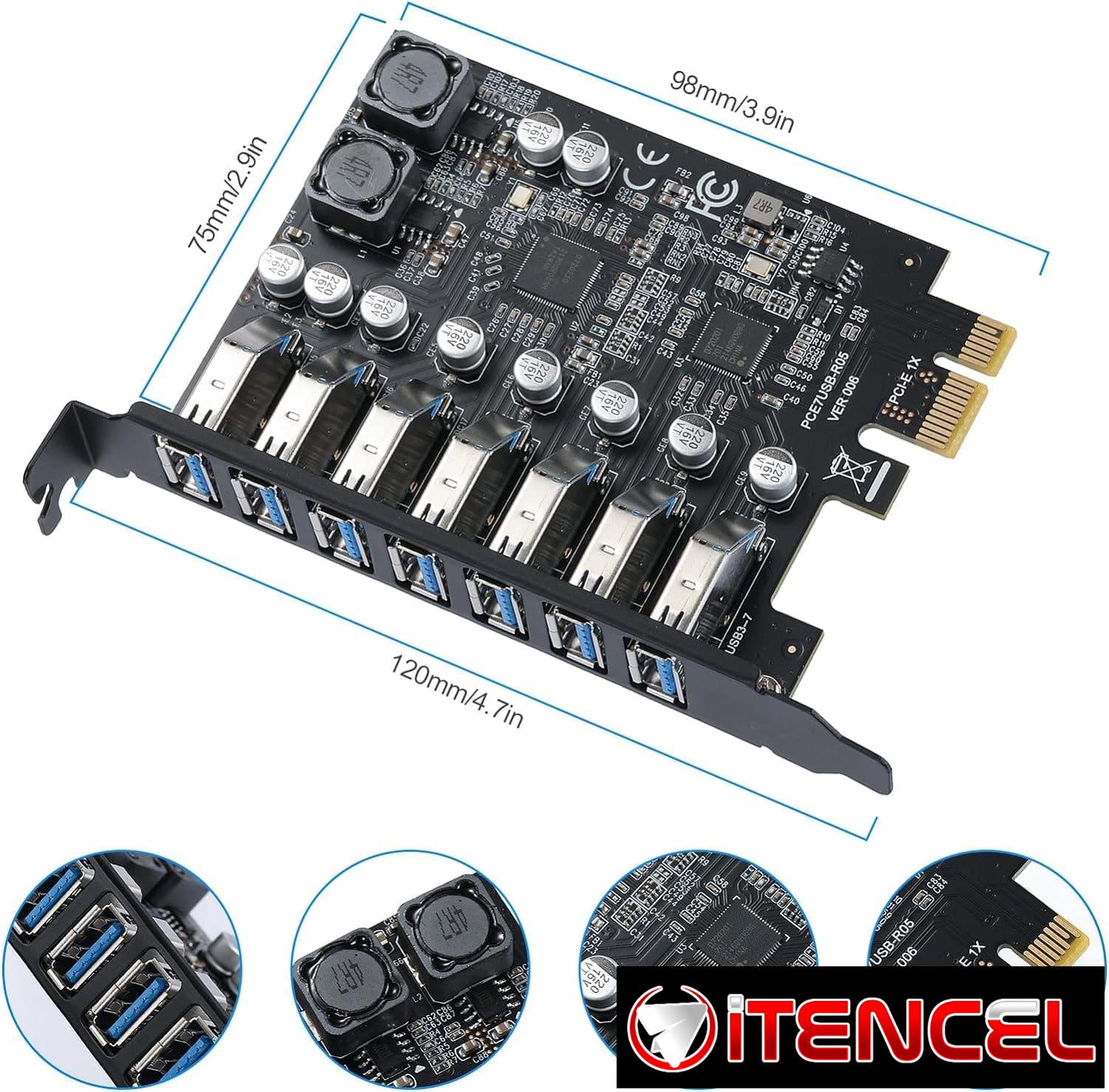 Expansión 7 Puertos USB – PCI Express