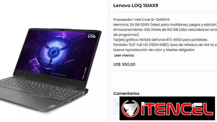 Laptop Nueva Sellada en caja Lenovo LOQ 15IAX9.