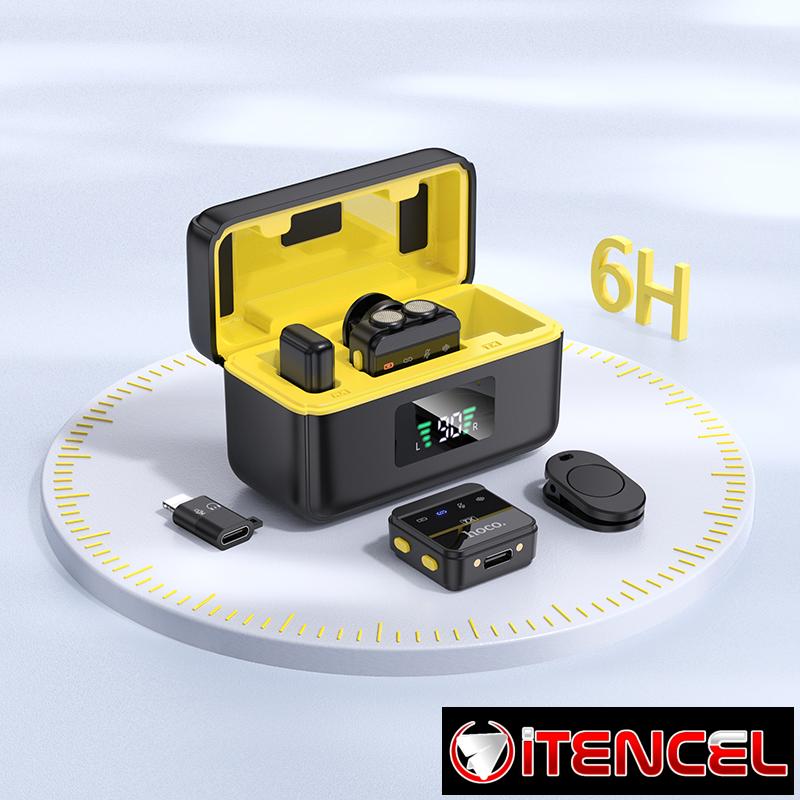 Hoco – L17 Micrófono Lavalier Inalámbrico Digital de Doble Micrófono (iPhone/Android)