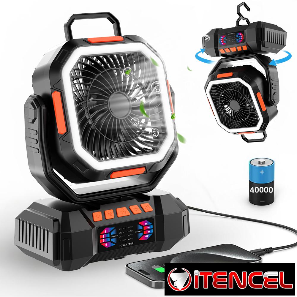40.000 mAh Ventilador Recargable de doble motor (128 horas de batería)