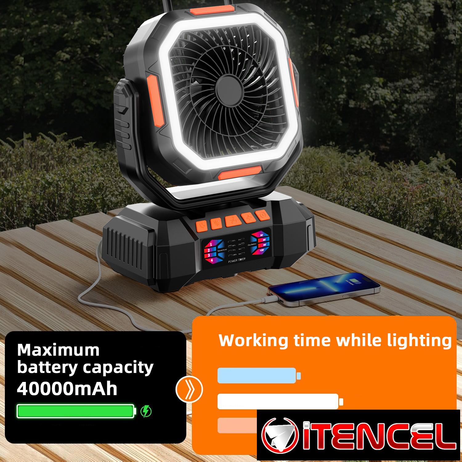 40.000 mAh Ventilador Recargable de doble motor (128 horas de batería)