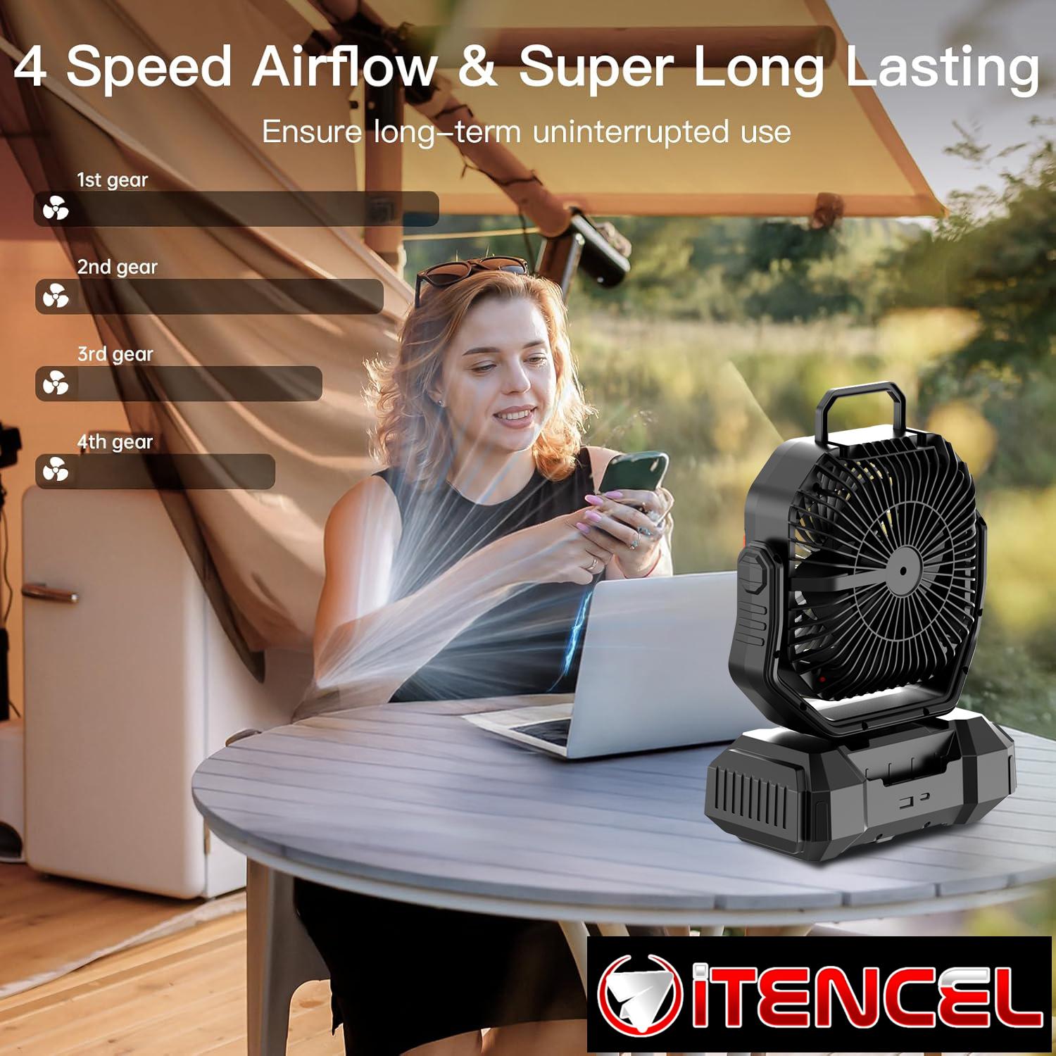 40.000 mAh Ventilador Recargable de doble motor (128 horas de batería)