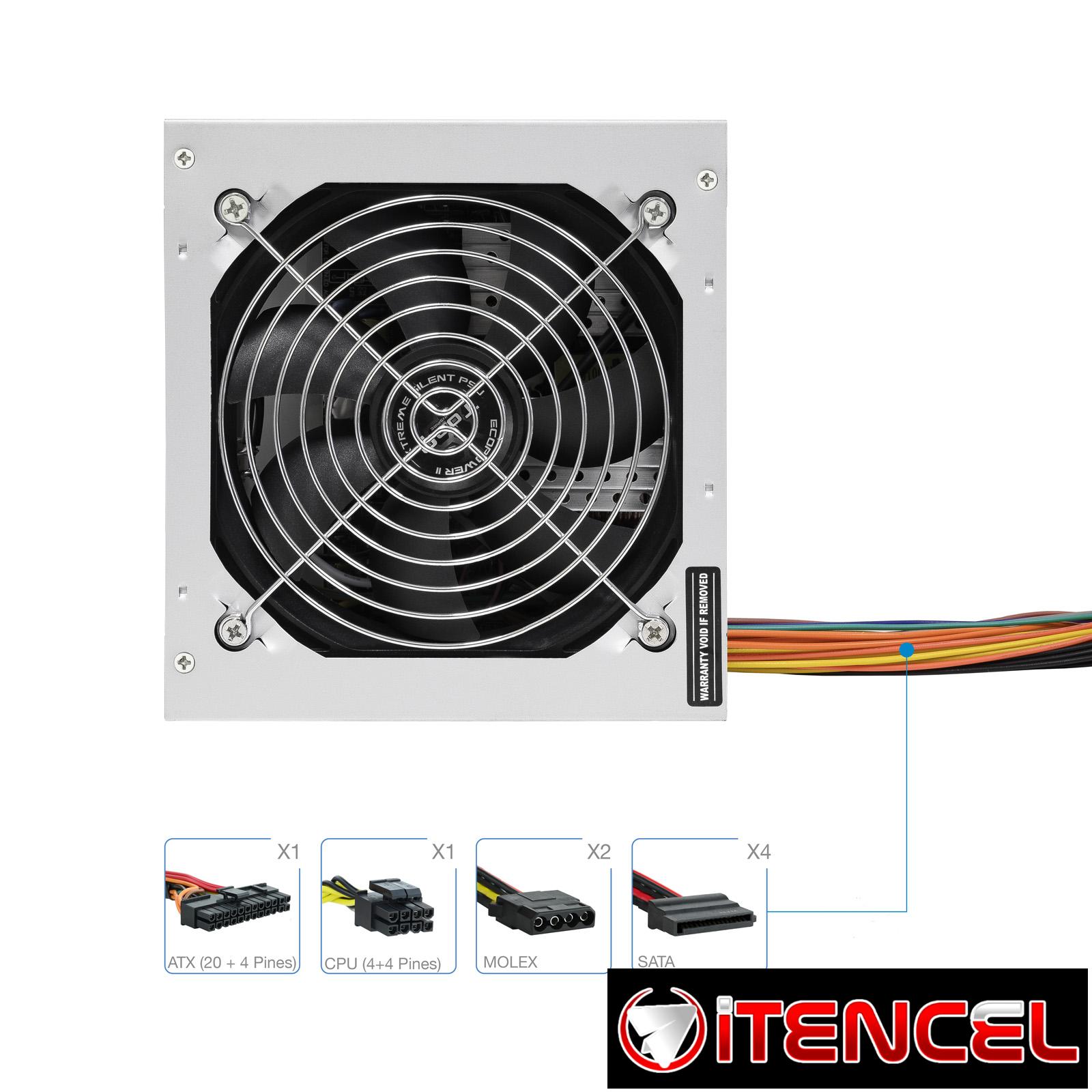 Fuente de alimentación 500W TOOQ Modelo: ATX TQEP-500S-INT