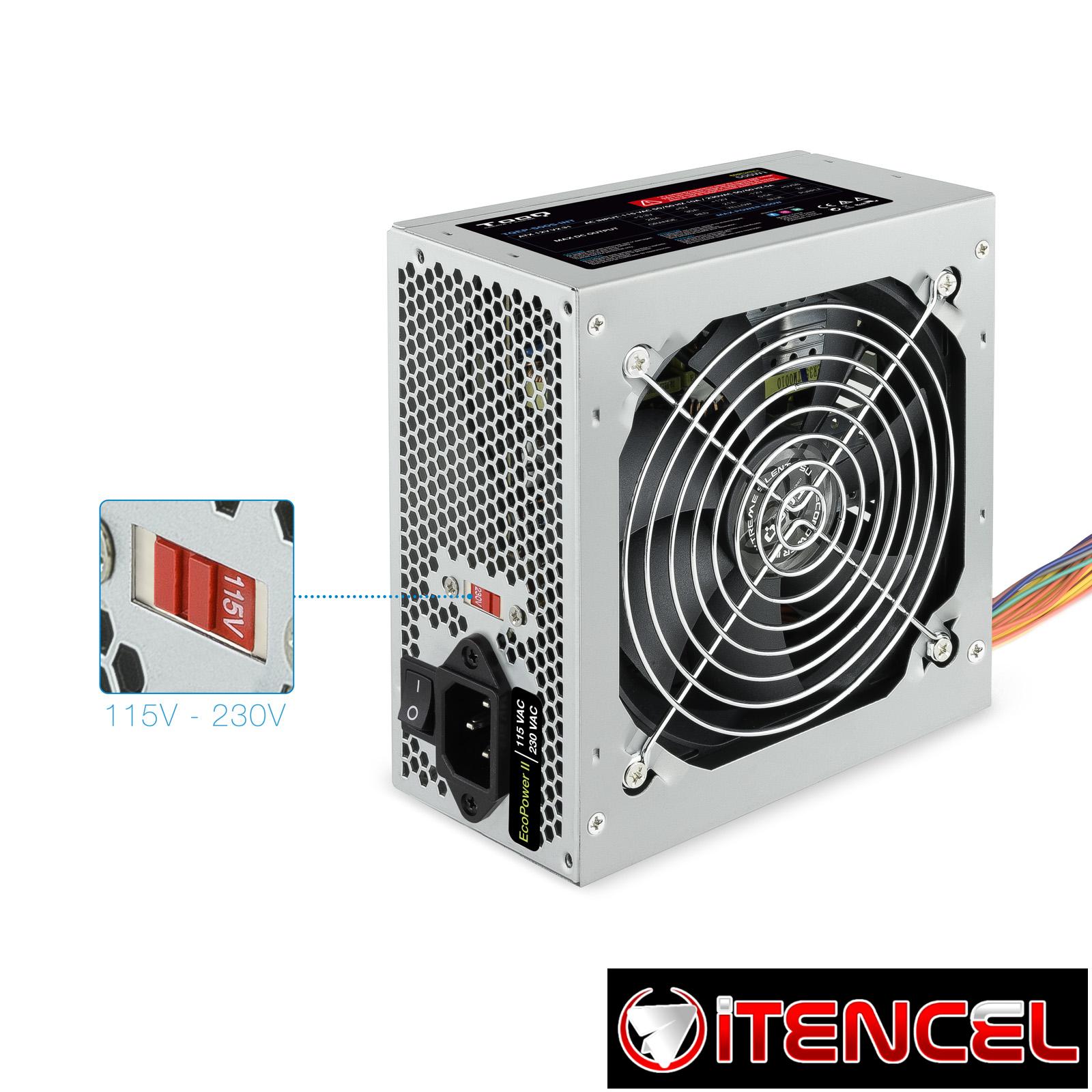 Fuente de alimentación 500W TOOQ Modelo: ATX TQEP-500S-INT