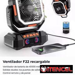 Ventilador F22 recargable Nuevo En caja. MAS DE 3 DIAS DE AUTONOMIA