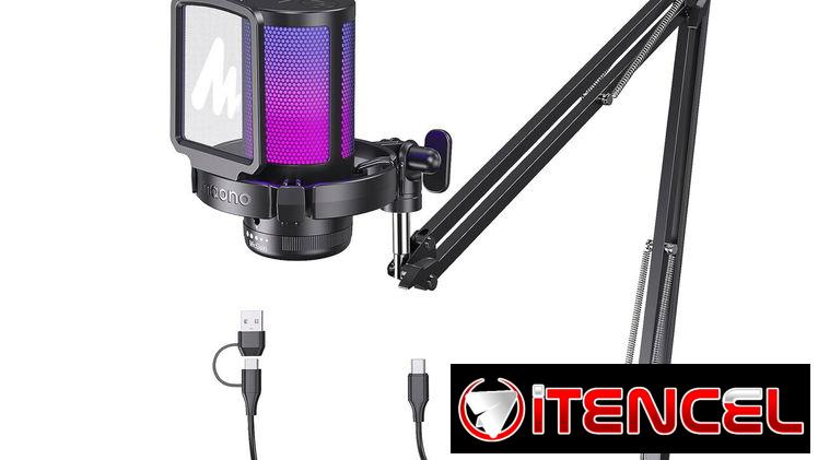 Micrófono MAONO DGM20S – USB Gaming con Cancelación de Ruido, RGB, Brazo Ajustable