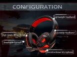 Auriculares Overear para juegos con subwoofer, micrófono y RGB, audífonos supraaurales con cable para Gamers con control de volumen