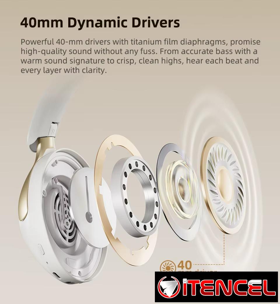 Auriculares Hi-Res QCY H3 Pro ANC con cancelación de ruido de 50 dB, audio espacial 360, codec LDAC y Bluetooth 5.4