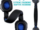 Auriculares Overear para juegos con subwoofer, micrófono y RGB, audífonos supraaurales con cable para Gamers con control de volumen