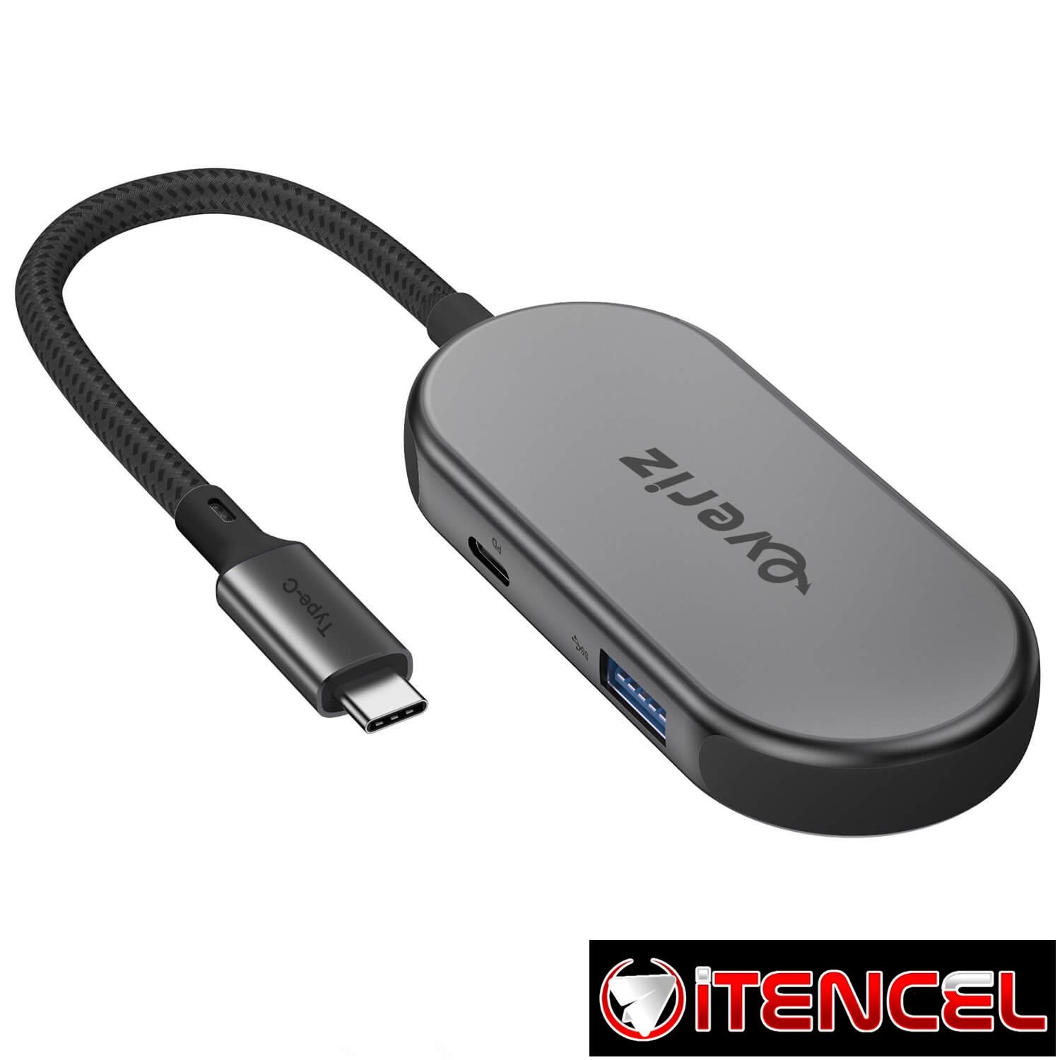Hub USB C EVERIZ 10Gbps – Gris Metalico