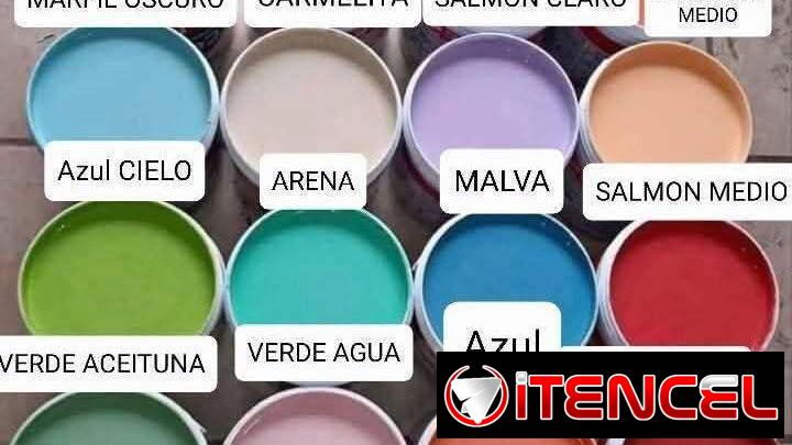 Pintura vinil blanco y varios colores de calidad